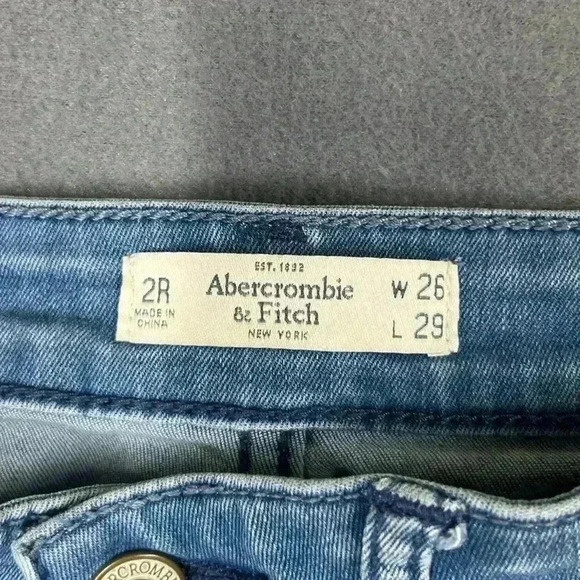 Abercrombie & Fitch jeans Women’s 2R 26/29 blue denim tapered stretch - Picture 2 of 9